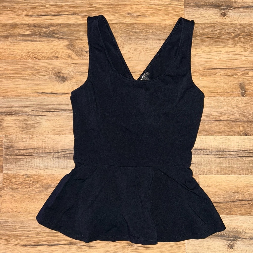 Express Black Peplum Top